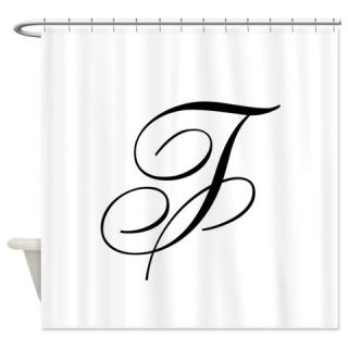 CafePress F Initial Black and White Script Shower Curtain Free Shipping! Use code FREECART at Checkout!