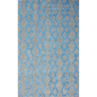 Nuloom Handmade Lattice Blue Cotton Rug (5 X 8) (GreyPattern: AbstractTip: We recommend the use of a non skid pad to keep the rug in place on smooth surfaces.All rug sizes are approximate. Due to the difference of monitor colors, some rug colors may vary 