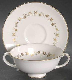Royal Doulton Citadel Footed Cream Soup Bowl & Cup Saucer Set, Fine China Dinner