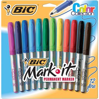 Bic Mark it Color Fine Point Permanent Markers (package Of 12)