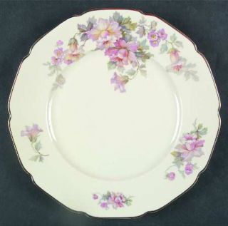Heinrich   H&C 12532 Dinner Plate, Fine China Dinnerware   Pink/Gray/Yellow Flow
