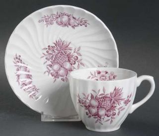 Swinnertons Desire (Plum) Flat Cup & Saucer Set, Fine China Dinnerware   Purple/