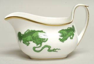 Wedgwood Chinese Tigers Green Creamer, Fine China Dinnerware   Green Chinese Tig