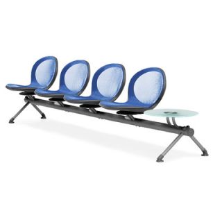 OFM Net Series Four Chair Beam Seating with Table NB 5G Color: Marine