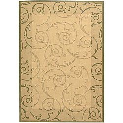 Indoor/ Outdoor Oasis Natural/ Olive Rug (27 X 5) (IvoryPattern: FloralMeasures 0.25 inch thickTip: We recommend the use of a non skid pad to keep the rug in place on smooth surfaces.All rug sizes are approximate. Due to the difference of monitor colors, 