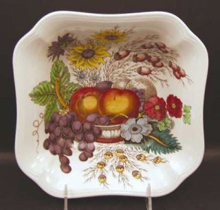 Spode Reynolds 7 Square Vegetable Bowl, Fine China Dinnerware   Fruits & Flower