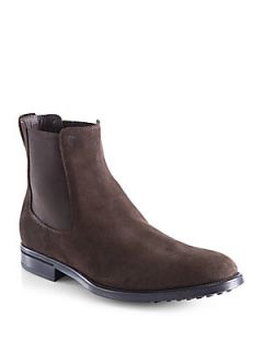 Tods Suede Chelsea Boots   Brown : Tods Shoes