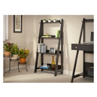 Bush My Space Alamosa Collection Classic Black Ladder Bookcase   MY72716 03