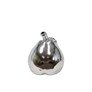 Urban Trends Collection Silver Ceramic Pear Accent Piece (CeramicFinish: SilverDimensions: 5 inches high x 4.5 inches in diameter UPC: 877101506157For Decorative Purposes OnlyDoes Not Hold Water)