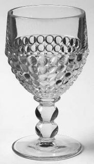 New Martinsville Ancestral Clear Water Goblet   Stem #14,Ball Design On Goblet