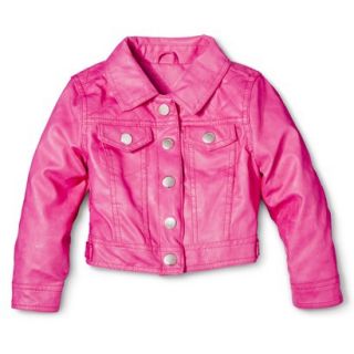 Dollhouse Infant Toddler Girls Faux Leather Jacket   Pink 3T