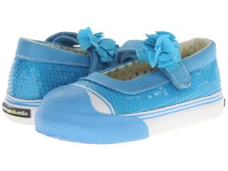 Morgan&Milo Kids Avril Sequin Floral MJ Girls Shoes (Blue)