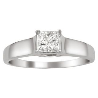 3/8 CT.T.W. Diamond Certified Solitaire Ring in 14K White Gold   Size 5
