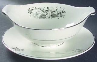 Royal Jackson Deauville Gravy Boat with Attached Underplate, Fine China Dinnerwa
