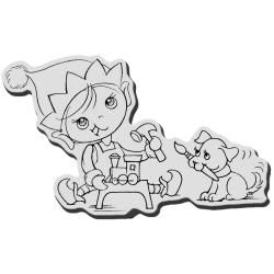 Stampendous Christmas Cling Rubber Stamp : Toymaker Kiddo