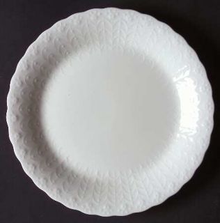 Mikasa White Silk Salad Plate, Fine China Dinnerware   All White,Embossed Floral