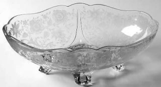 Cambridge Wildflower Clear 3400 12 Inch 4 Toed Oval Bowl   Stem #3121, Clear,  E