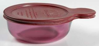 Corning Visions Cranberry Grab It with Plastic Lid, Fine China Dinnerware   Soli