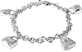 Womens Casual Barn CJT008   White Gold Plated Charm Bracelets