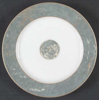 Sasaki China Claudius Salad Plate, Fine China Dinnerware   Green & Orange Marble