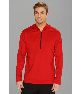 Nike Dri FIT 1/2 Zip Hoodie Mens Long Sleeve Pullover (Red)