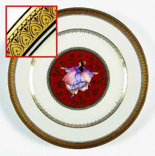Mikasa Twelve Days Of Christmas Gold Luncheon Plate, Fine China Dinnerware   12