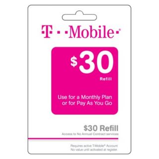T Mobile $30 Prepaid Refill Card