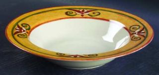Coventry (PTS) Tuscana Large Rim Soup Bowl, Fine China Dinnerware   Brown/Green/