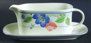 Mikasa Country Poppies Gravy Boat & Underplate (Relish/Butter), Fine China Dinne