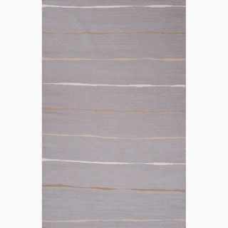 Handmade Gray/ Ivory Easy care Wool Area Rug (5 X 8)