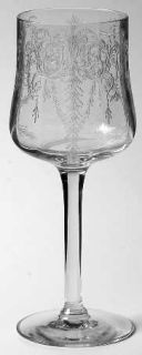 Cambridge Cleo Clear (Stem #7606) Wine Glass   Stem #7606, Etch,   Optic Bowl
