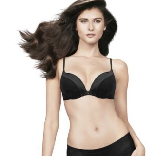 Self Expressions By Maidenform Womens Satin Push Up Bra   Black 34D