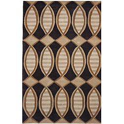 Dynasty Hand tufted Black/brown Area Rug (79x109) (Polyacrylic Pile height: 1.5 inchesStyle: TraditionalPrimary color: BlackSecondary color: Brown, tanPattern: Geometric Tip: We recommend the use of a non skid pad to keep the rug in place on smooth surfac