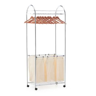 Organize It All Chrome Laundry Center with Clothes Rack Multicolor   1777 1