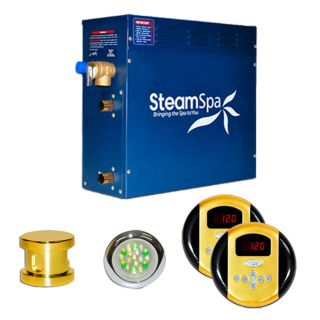 SteamSpa RY450GD Royal 4.5kw Steam Generator Package in Polished Brass