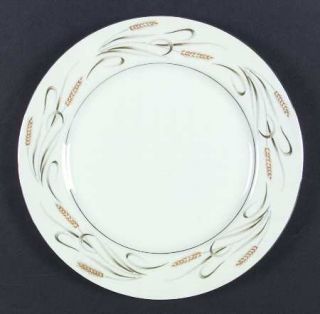 Summit Harvest Dinner Plate, Fine China Dinnerware   Brown Wheat, Green/ Gray Le