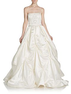 Love Story Strapless Silk Bridal Gown   Ivory