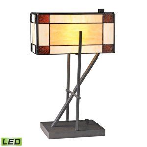 Dimond Lighting DMD D2540 LED Fort William Angular Tiffany Glass Table Lamp with