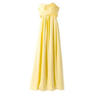 TEVOLIO Womens Plus Size Satin Strapless Maxi Dress   Sassy Yellow   16W