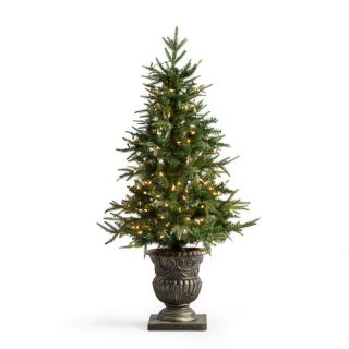 Natural Cut Little Rock Fir Potted Pre Lit Christmas Tree Multicolor   5543 60C