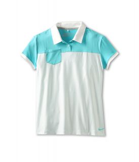 Nike Kids Girls Pocket Polo Girls Short Sleeve Pullover (Blue)