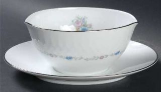 Noritake Minuet Gravy Boat with Attached Underplate, Fine China Dinnerware   Pin