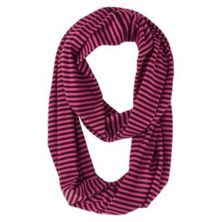 Striped Jersey Knit Infinity Scarf   Pink