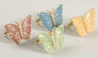 Lenox China Butterfly Meadow Metal Napkin Ring (Set of 4 Motifs), Fine China Din