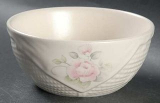 Pfaltzgraff Tea Rose Small Basket Bowl, Fine China Dinnerware   Stoneware,Pink R
