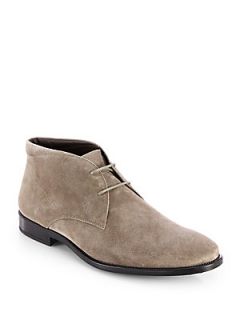Tods Suede Lace Up Chukka Boots   Grey : Tods Shoes