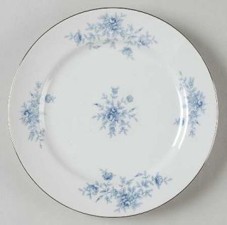 Crown Empire Duchess Salad Plate, Fine China Dinnerware   Blue Floral Rim&Center