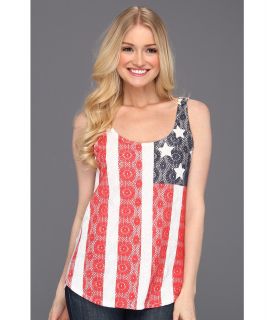 Lucky Brand Americana Lace Tank Womens Sleeveless (Multi)