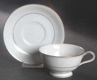 Noritake Vinecourt Footed Cup & Saucer Set, Fine China Dinnerware   White Grapes