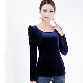 Womens Round Neck Long Sleeved Bottoming Shirts